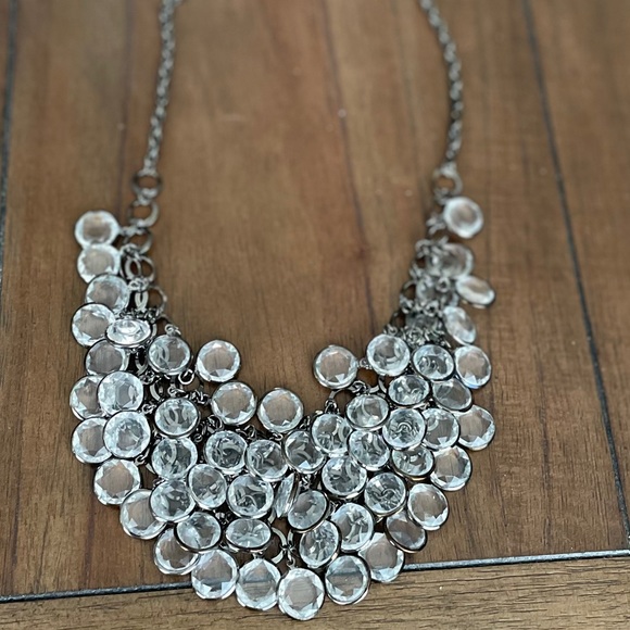 Clear Gem Statement Necklace - Picture 9 of 9